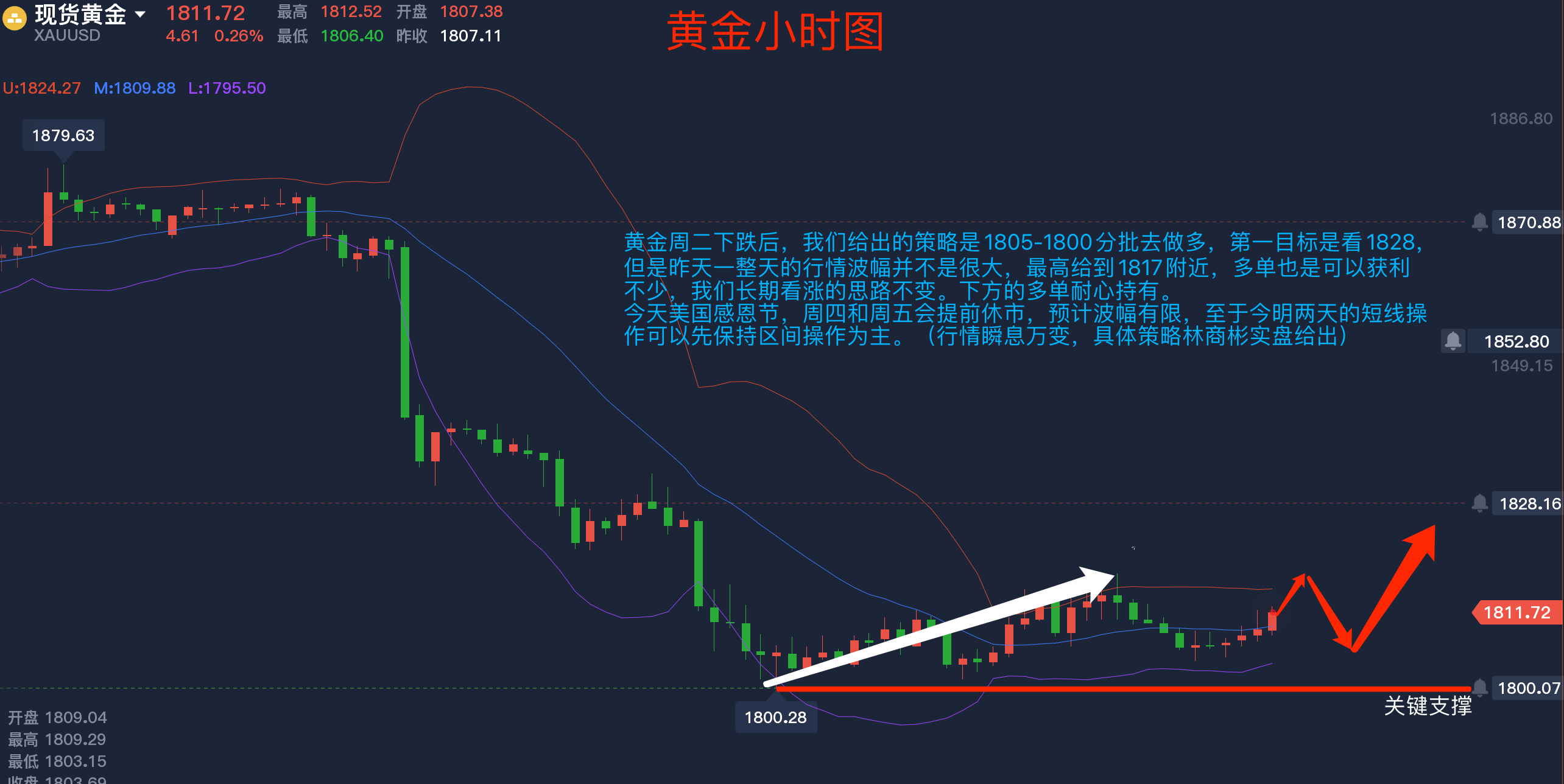 林商彬最新黄金走势分析